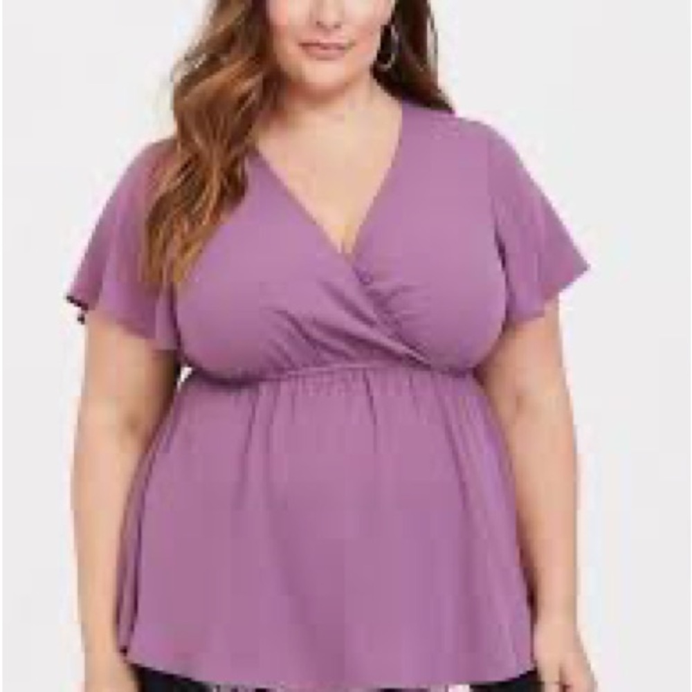 NWOT Torrid Dusty Purple Georgette Babydoll Blouse size 3